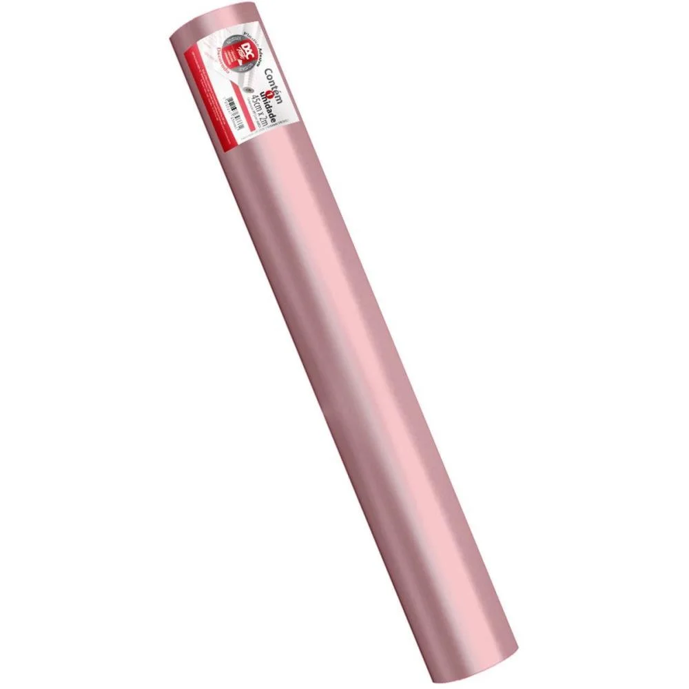 Plastico Adesivo 45Cmx10M Metalico Rosa Pp 0,08 Dac (Rolo) - imagem 4