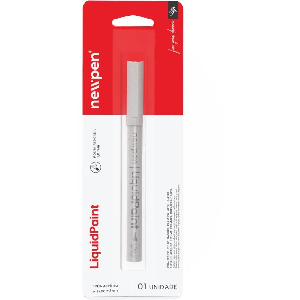 Pincel Marcador Permanente Liquid Paint Branco 4,5Mm Newpen (Bl.c/01) - imagem 3