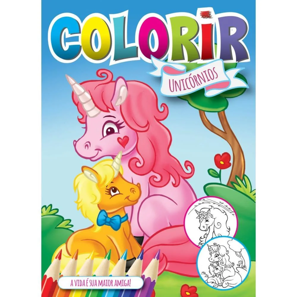 Livro Infantil Colorir Unicornios Solapa Pequeno Bicho Esperto (Pct.c/08) - imagem 2