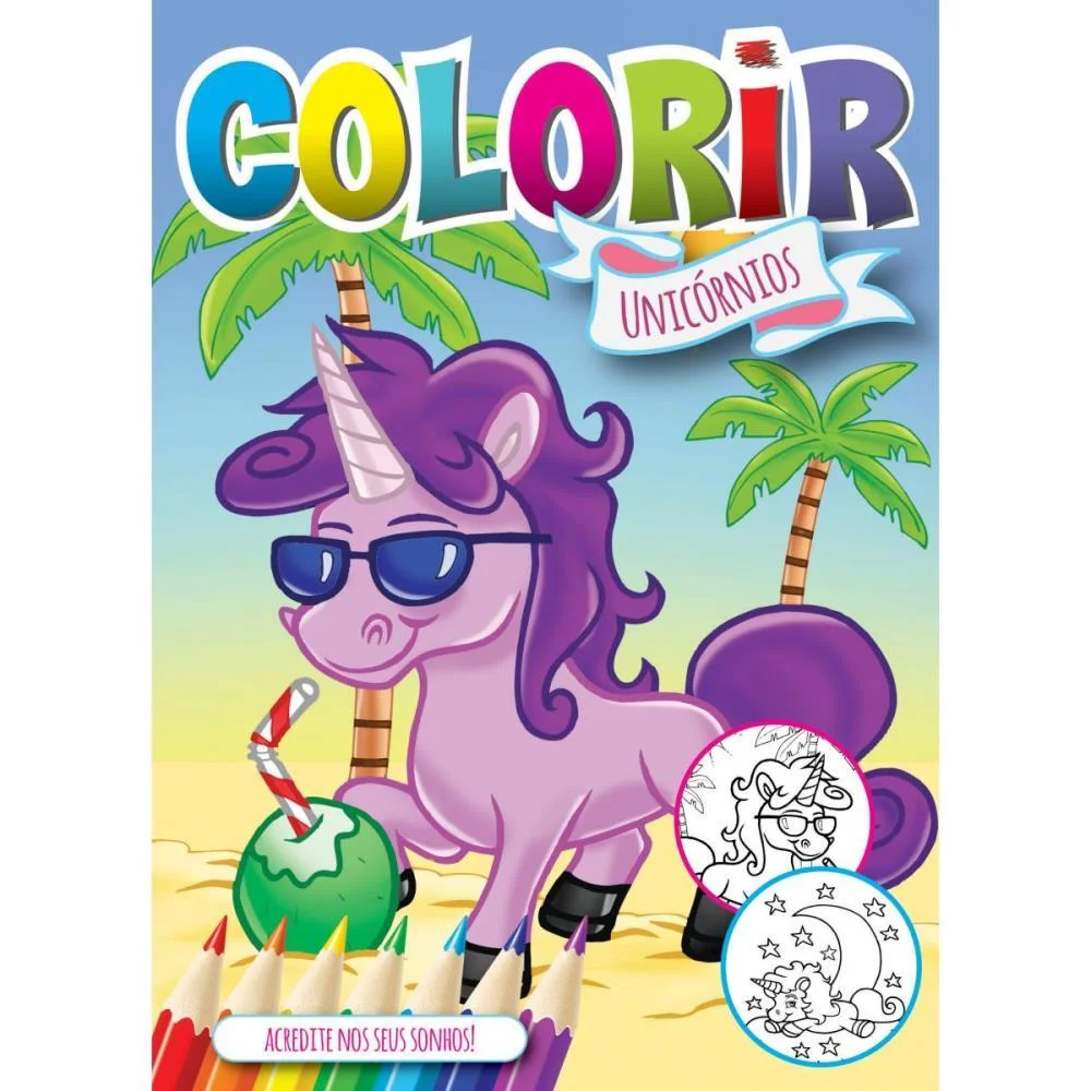 Livro Infantil Colorir Unicornios Solapa Pequeno Bicho Esperto (Pct.c/08) - imagem 4