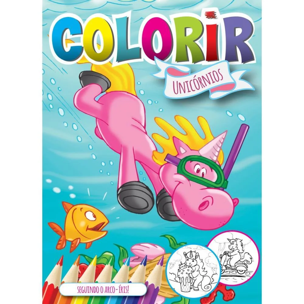 Livro Infantil Colorir Unicornios Solapa Pequeno Bicho Esperto (Pct.c/08) - imagem 9