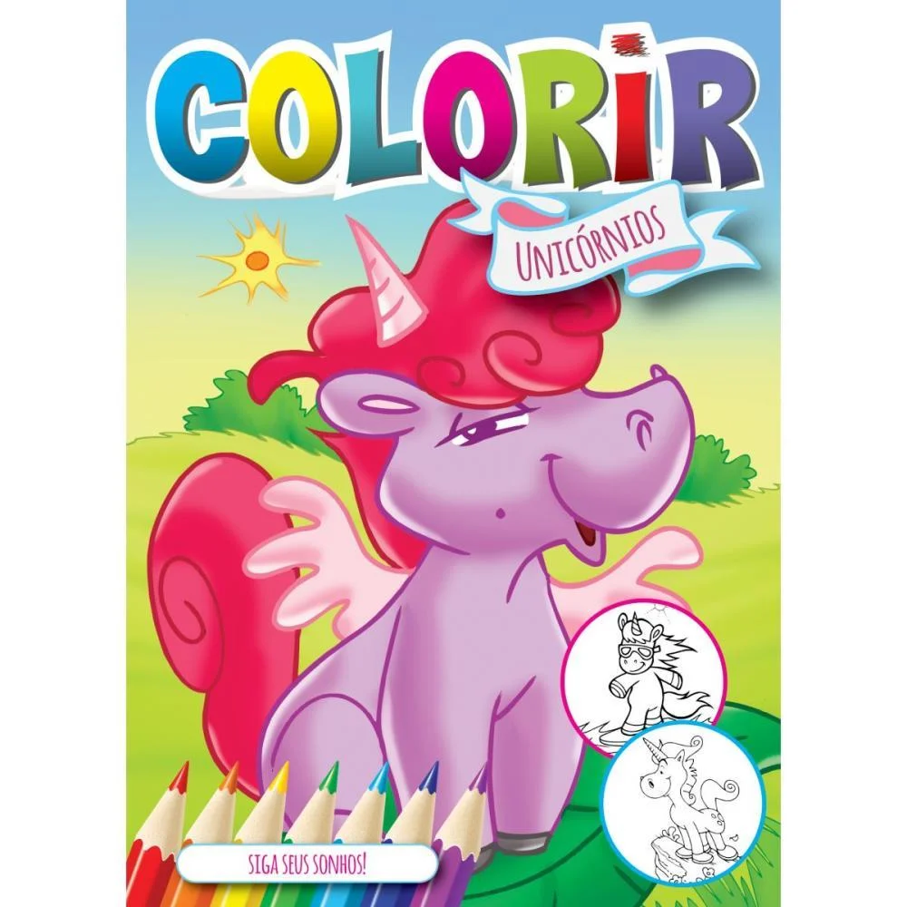 Livro Infantil Colorir Unicornios Solapa Pequeno Bicho Esperto (Pct.c/08) - imagem 10