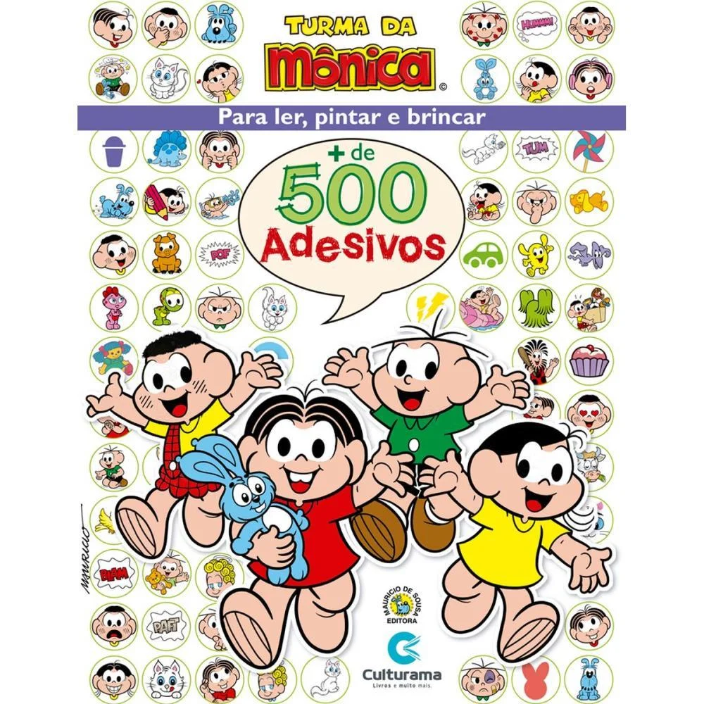 Livro Com Adesivos Turma Da Monica 40P.c/500Ades. Culturama - imagem 5
