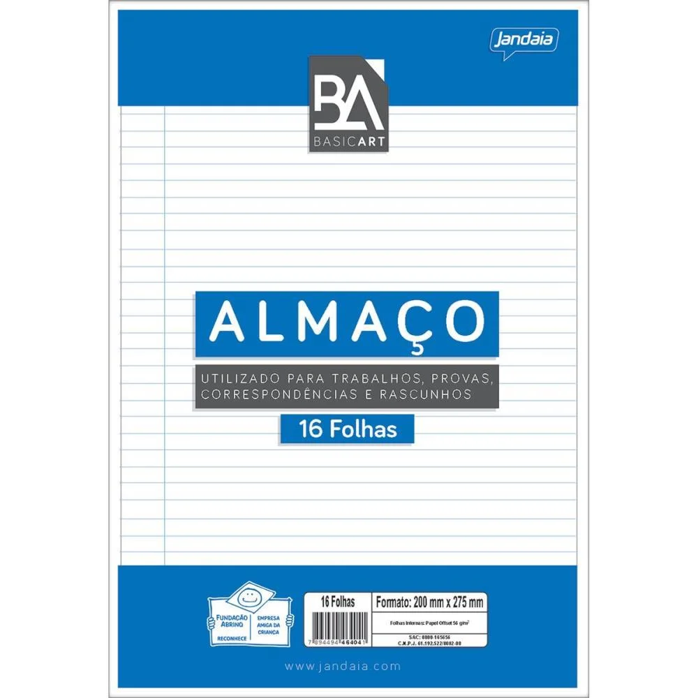Papel Almaco Basic Art C/Pauta Margem C/16F Jandaia (Cx.c/60) - imagem 2