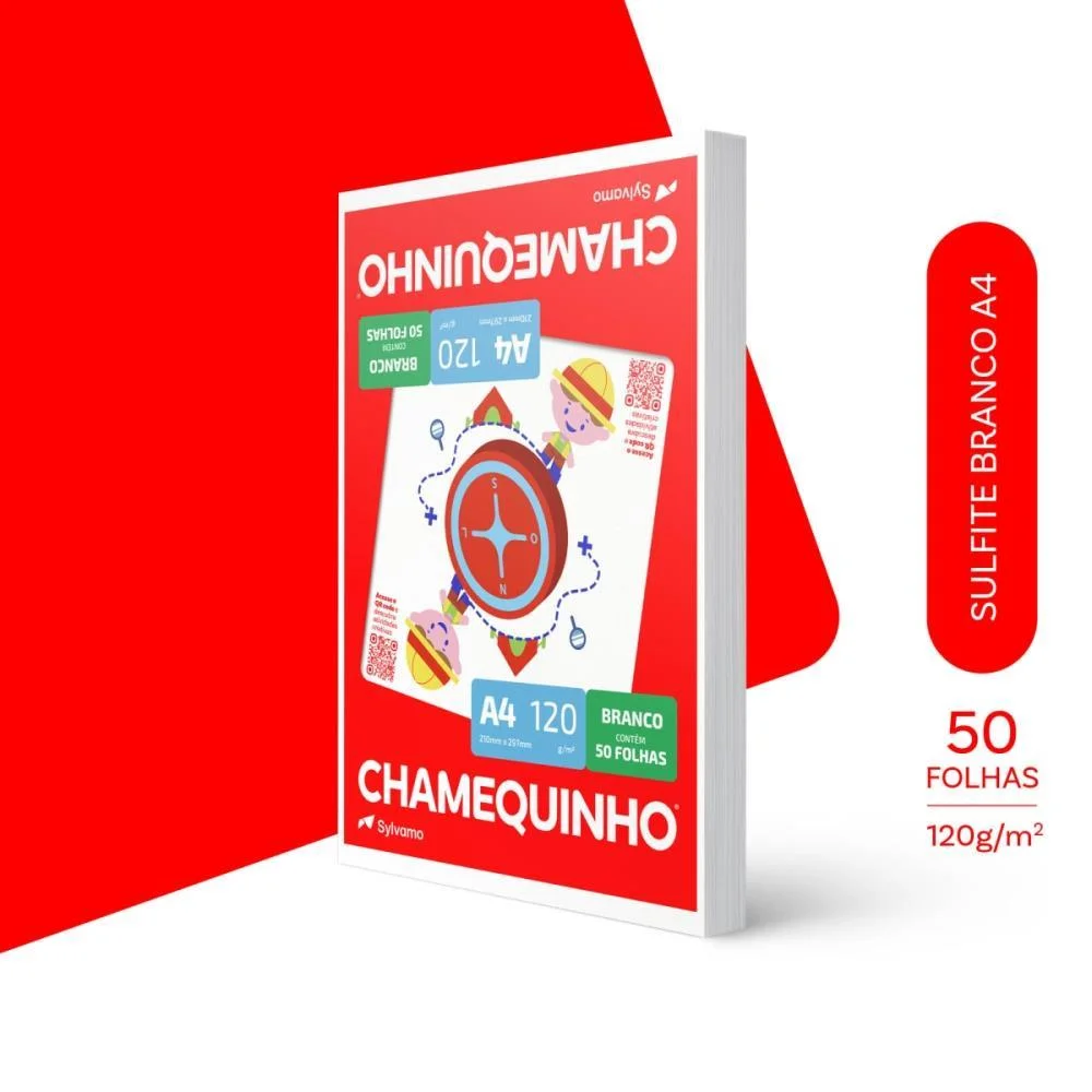 Papel Sulfite A4 Chamequinho 40K 120G Branco Chamex (Pct.c/50) - imagem 4