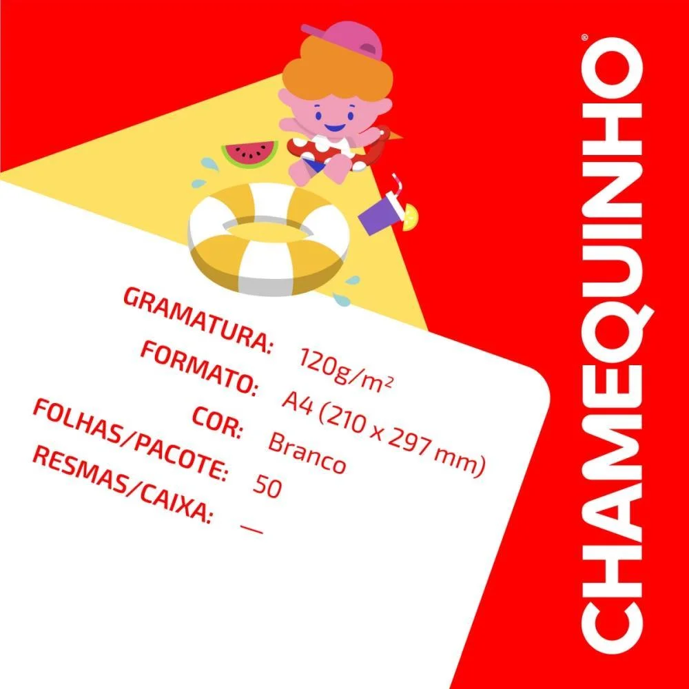 Papel Sulfite A4 Chamequinho 40K 120G Branco Chamex (Pct.c/50) - imagem 7