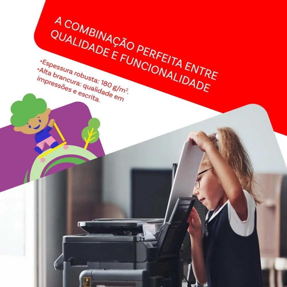 Papel Sulfite A4 Chamequinho 60K 180G Branco Chamex (Pct.c/50) - imagem 6