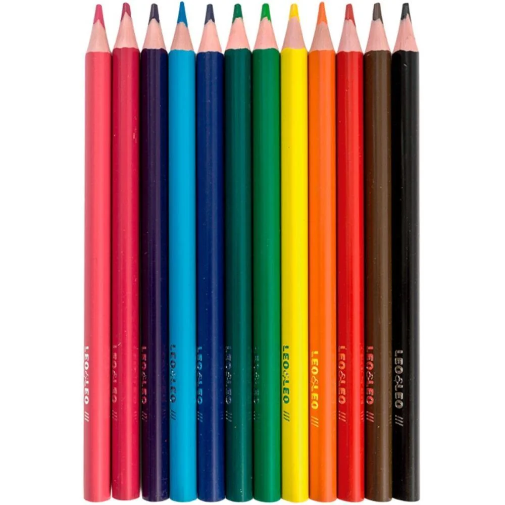 Lapis De Cor Jumbo Leo E Leo 12 Cores Triangular Leonora (Pct.c/06) - imagem 3