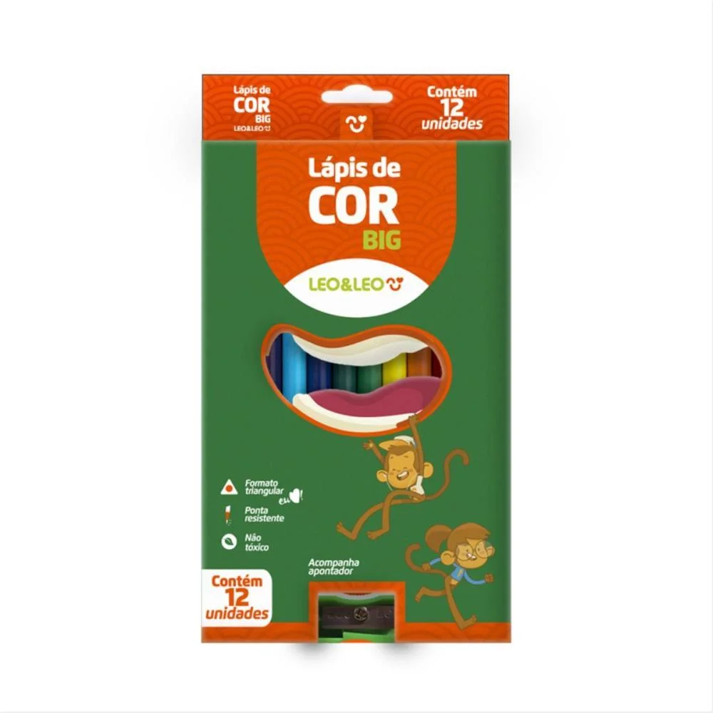 Lapis De Cor Jumbo Leo E Leo 12 Cores Triangular Leonora (Pct.c/06) - imagem 4