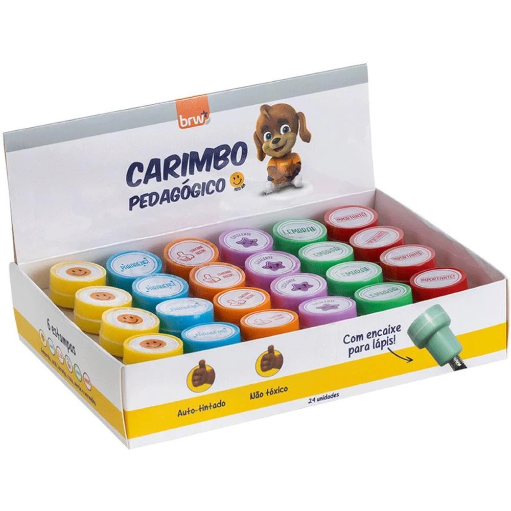 Carimbo Pedagogico 6 Modelos Sortidos Brw C/ 24 Unidades - imagem 2