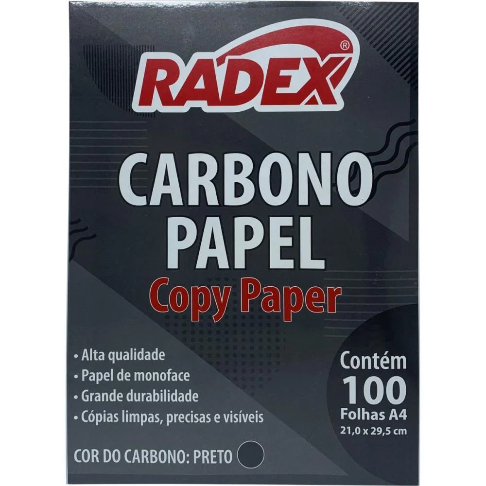 Papel Carbono Para Lapis A4 Papel Preto Radex (Cx.c/100) - imagem 2