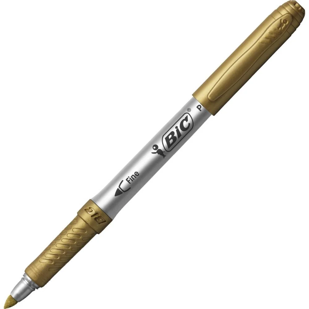 Pincel Marcador Permanente Marking 1.1Mm Prata/Ouro Bic (Bl.c/02) - imagem 4
