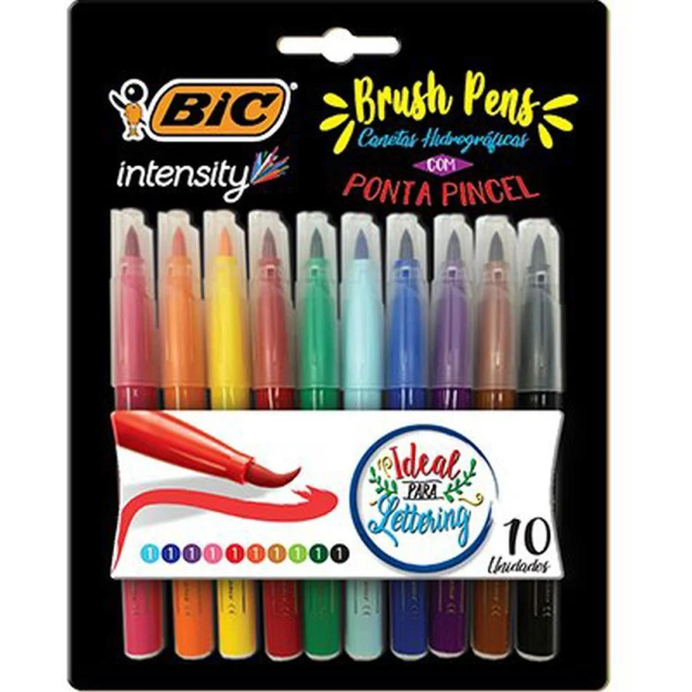 Marcador Artistico Intensity Brush Pens 10 Cores Bic (Estojo) - imagem 3