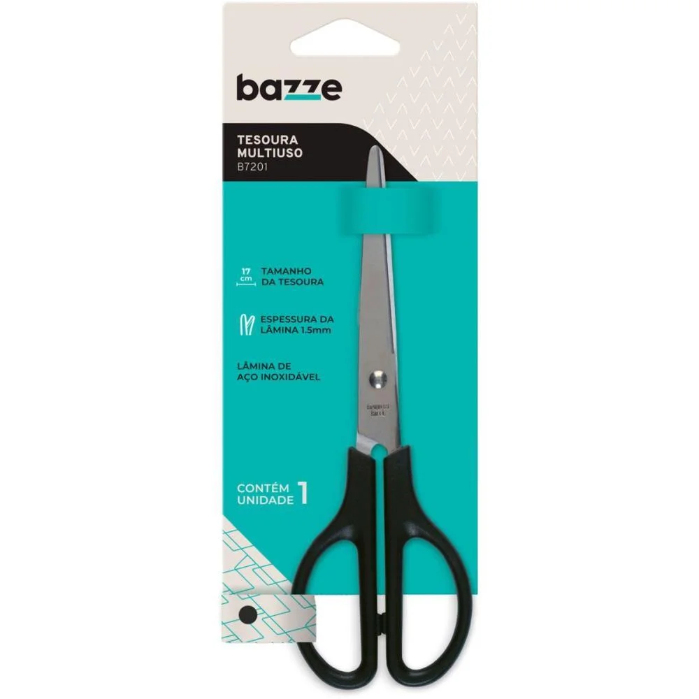 Tesoura Bazze B7201 17Cm Inox Preta Summit - imagem 4