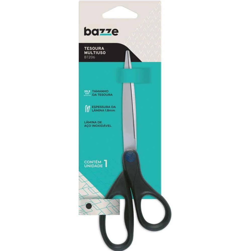 Tesoura Bazze B7206 20,3Cm Inox Preta Summit - imagem 4