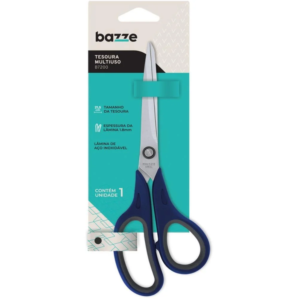 Tesoura Bazze B7200 21,5Cm Inox Preta Summit - imagem 4