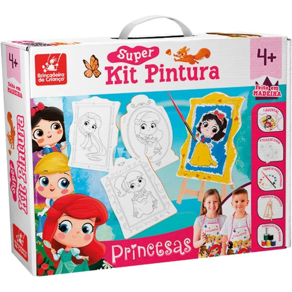 Brinquedo Para Colorir Princesa Super Kit C/4 Telas Brinc. De Crianca - imagem 2