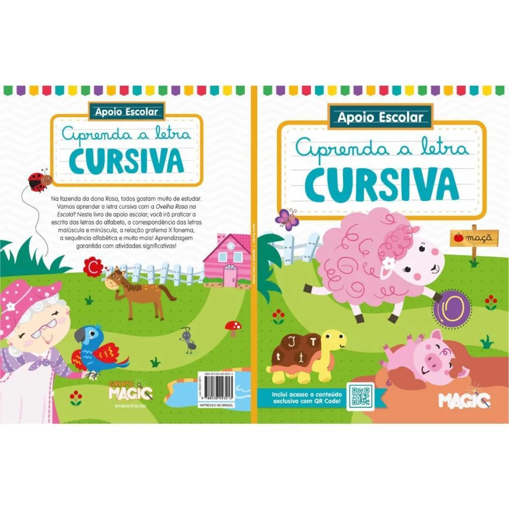 Livro Cartilha Letra Cursiva 48Pgs 27X20Cm Magic Kids - imagem 2