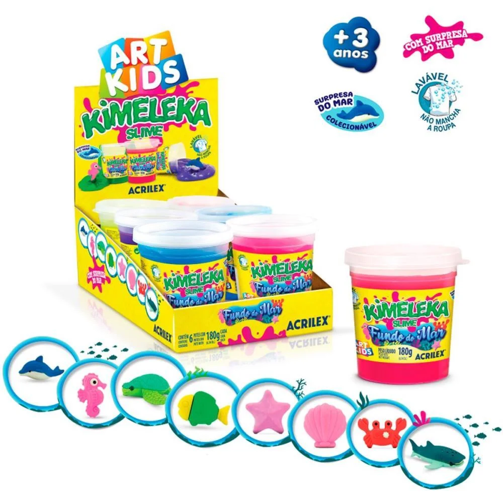 Slime Kimeleka Fundo Do Mar 180G (S) Acrilex (Cx.c/06) - imagem 5
