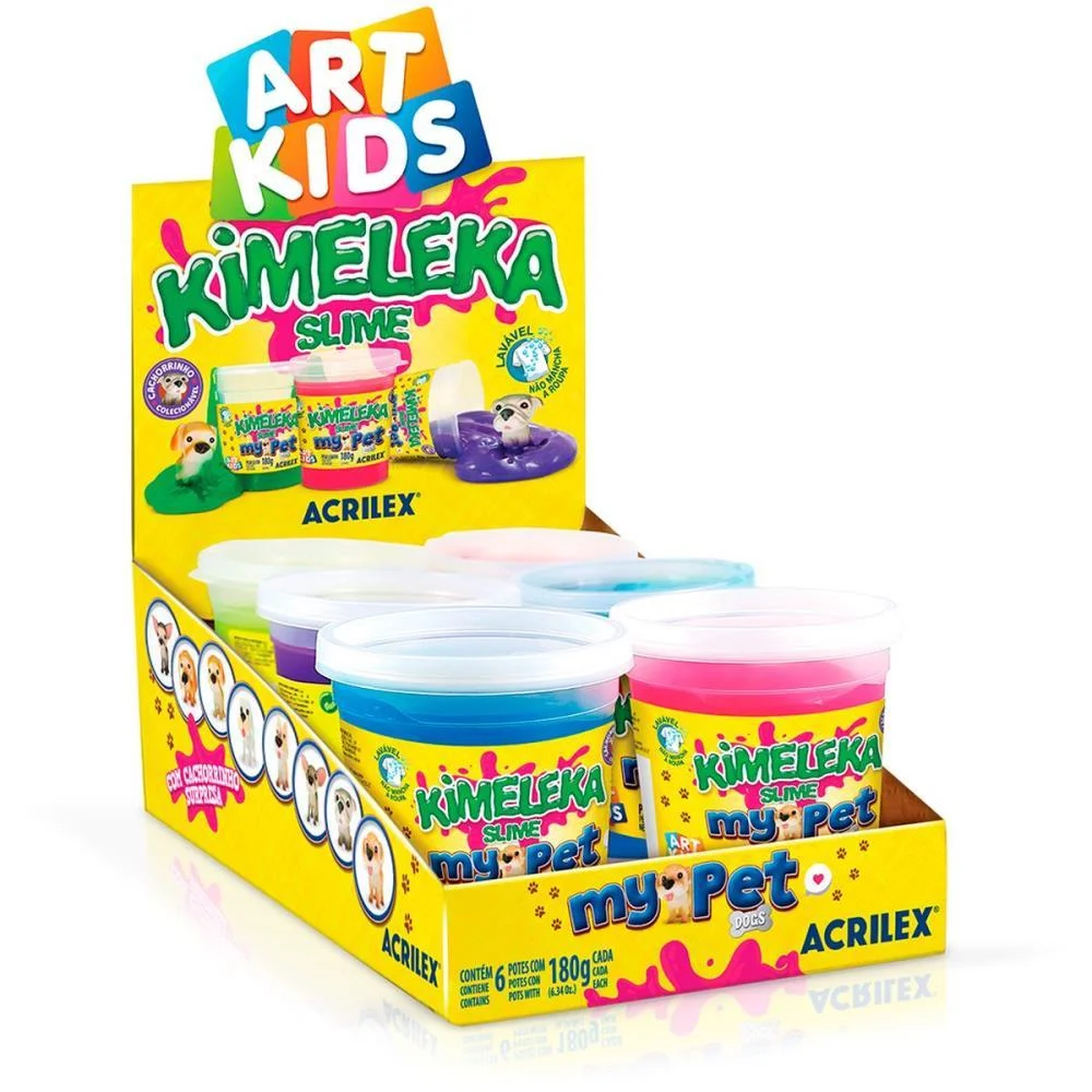 Slime Kimeleka My Pet 180G Sortido Acrilex (Cx.c/06) - imagem 2