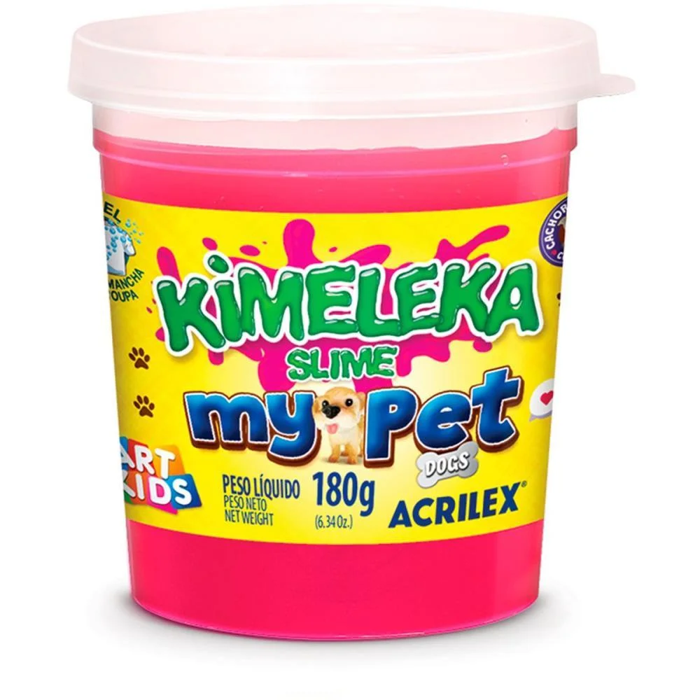 Slime Kimeleka My Pet 180G Sortido Acrilex (Cx.c/06) - imagem 4
