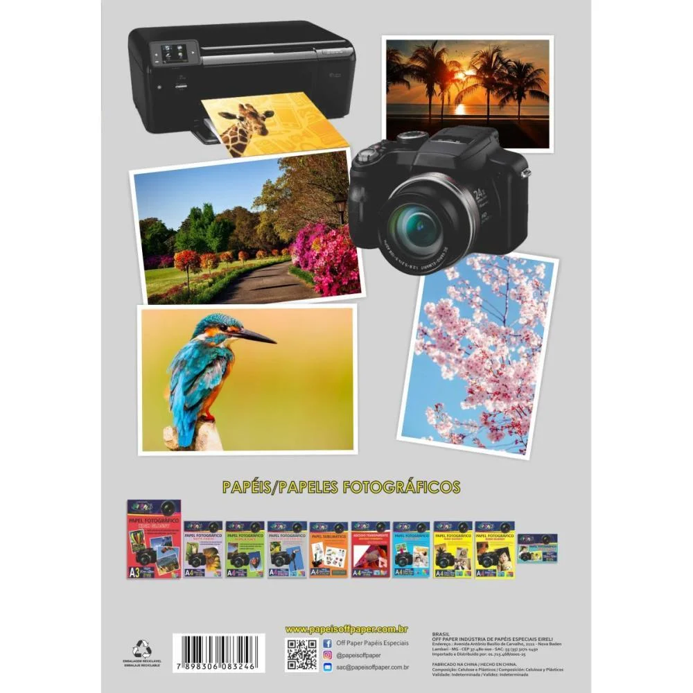 Papel Fotografico Inkjet A4 High Adesivo 130G. Off Paper (Pct.c/50) - imagem 5