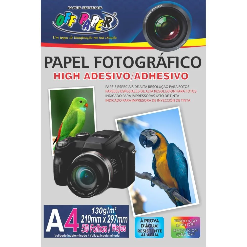 Papel Fotografico Inkjet A4 High Adesivo 130G. Off Paper (Pct.c/50) - imagem 6