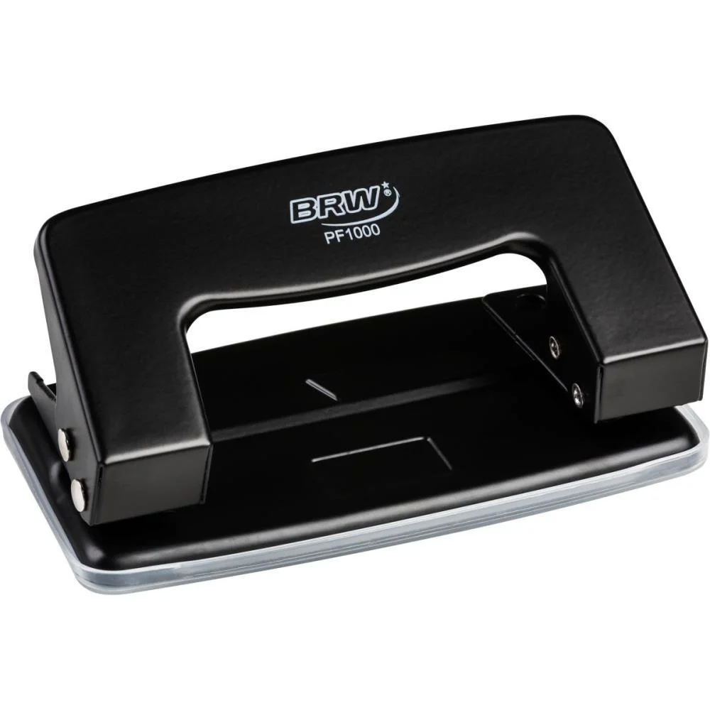 Perfurador De Papel Metal 2 Furos P/10Fls Preto Brw - imagem 2