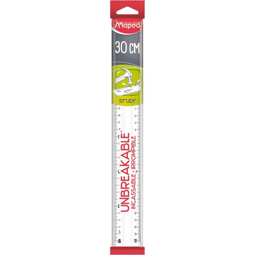 Regua De Poliestireno Study Unbreakable Cristal 30Cm Maped (Blister) - imagem 2