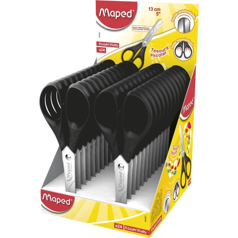 Tesoura Escolar Essentials Preta 13Cm Maped C/ 24 Unidades - imagem 3