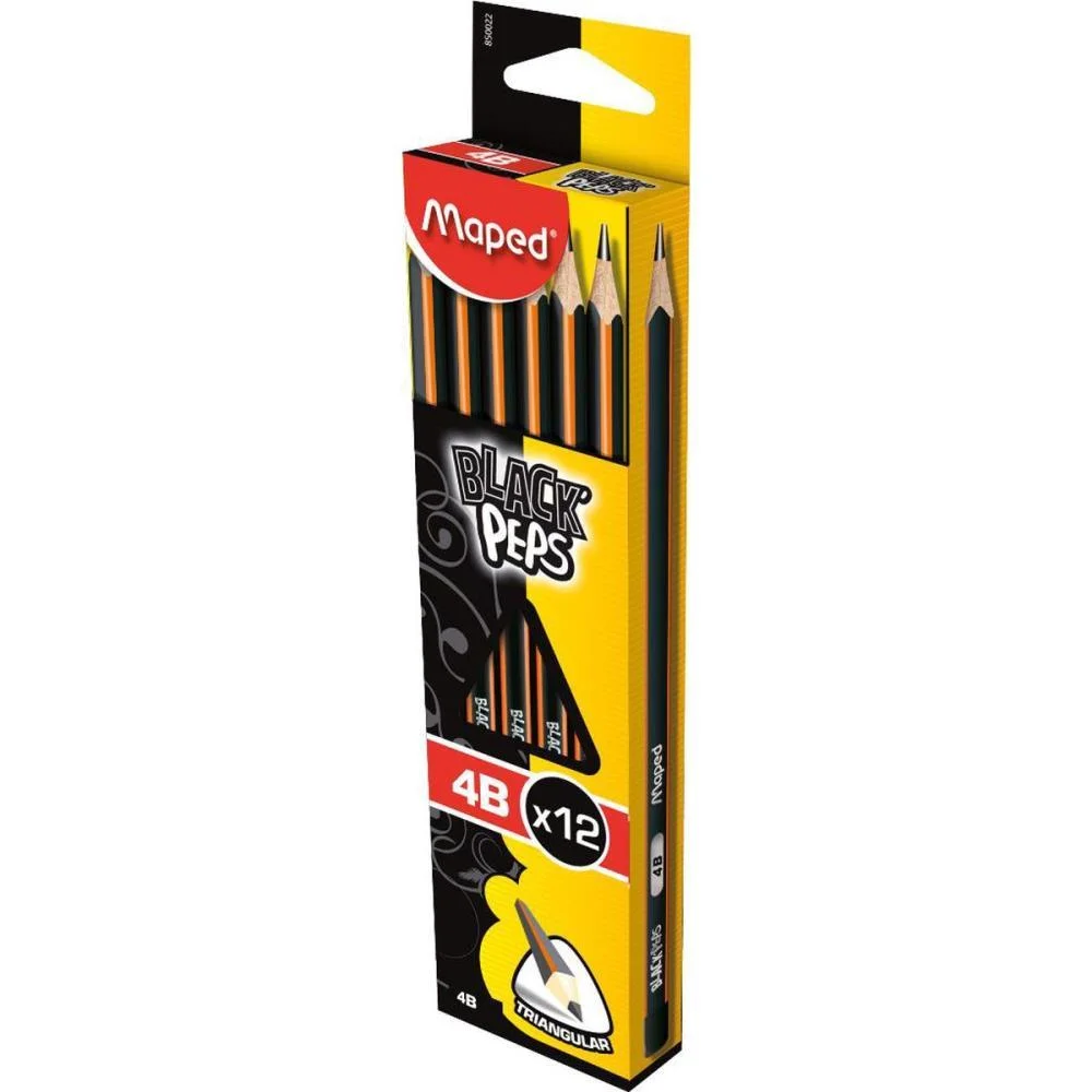 Lapis Preto Tecnico Black Peps 4B Maped (Cx.c/12) - imagem 2