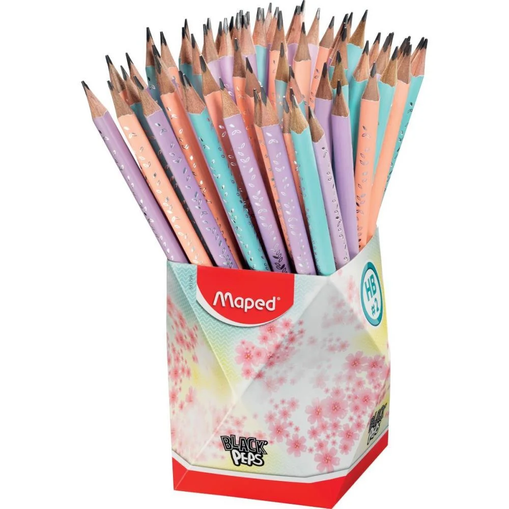 Lapis Preto Triangular Black Peps Hb C/Borrac.pastel Maped (Cx.c/72) - imagem 3