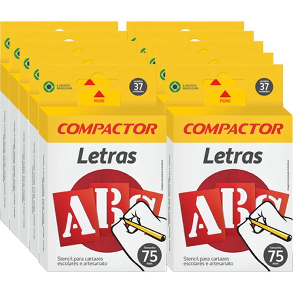 Letra Vazada Letras E Algarismos 75Mm Compactor (Cx.c/05) - imagem 4
