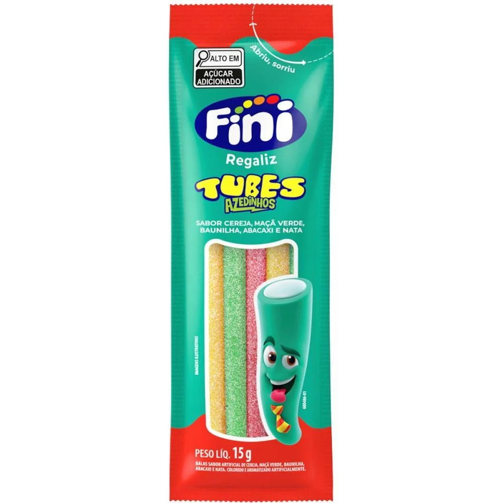 Doce Tubes Tres Cores Azedinho 15G. Fini C/ 12 Unidades - imagem 2