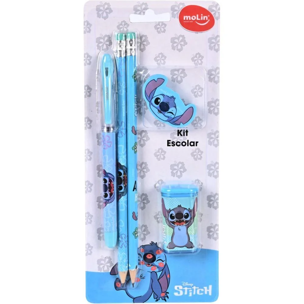 Kit Escolar Stitch 1Can+2Lap+1Borr+1Apont Molin - imagem 2