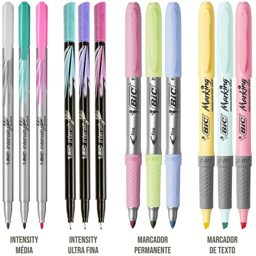 Kit Escolar Pastel C/12 Itens Bic (Estojo) - imagem 4