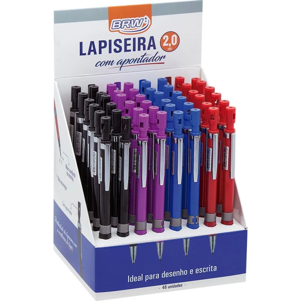 Lapiseira 2.0Mm Metalica 4Cores C/Apontador (S Brw (Dp.c/48) - imagem 3