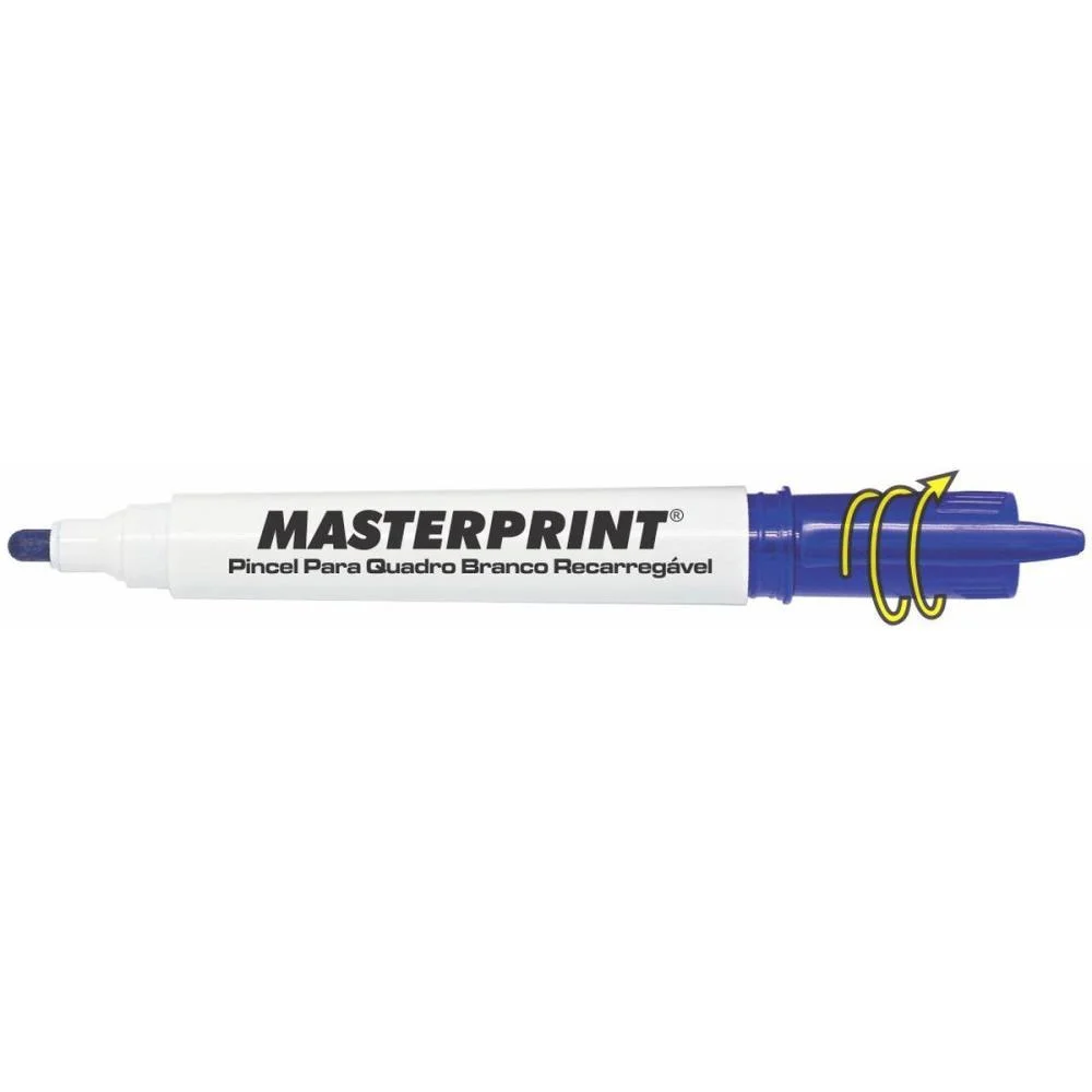 Pincel Quadro Branco Mp 619 Azul Recarregavel Masterprint (Cx.c/12) - imagem 2