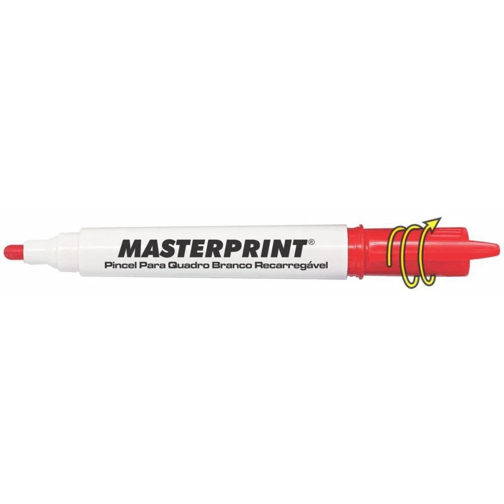 Pincel Quadro Branco Mp 619 Vermelho Recarregavel Masterprint (Cx.c/12) - imagem 3