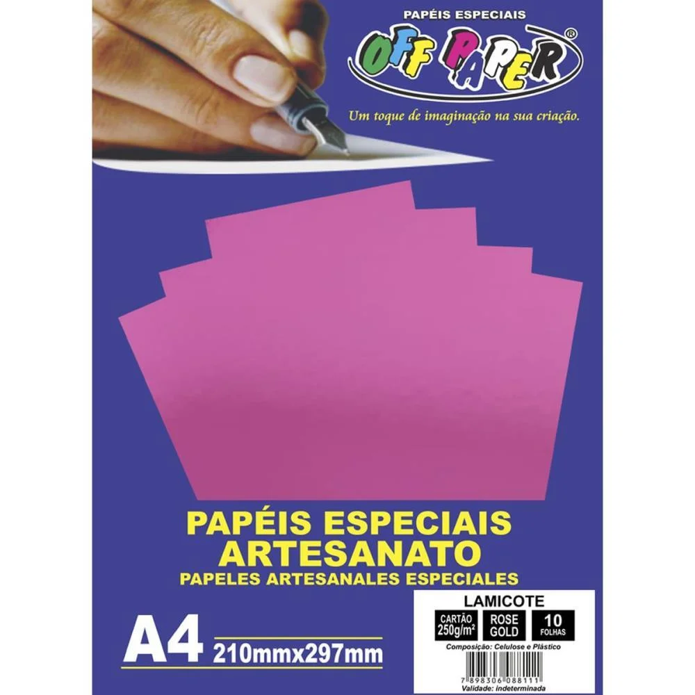 Papel Laminado Lamicote A4 250G Rose Gold Off Paper (Pct.c/10) - imagem 2