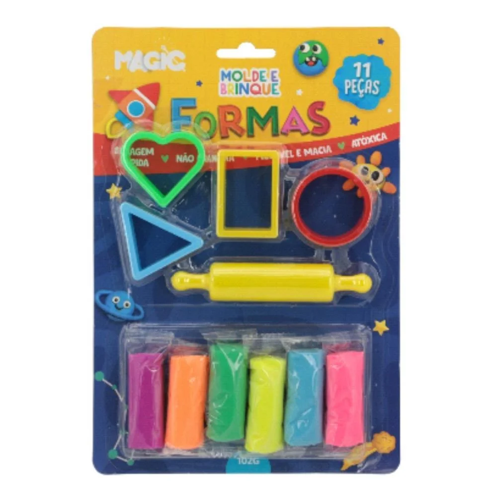 Massa Para Modelar Criativa Formas 11Pcs Molde E Brinque Magic Kids - imagem 2
