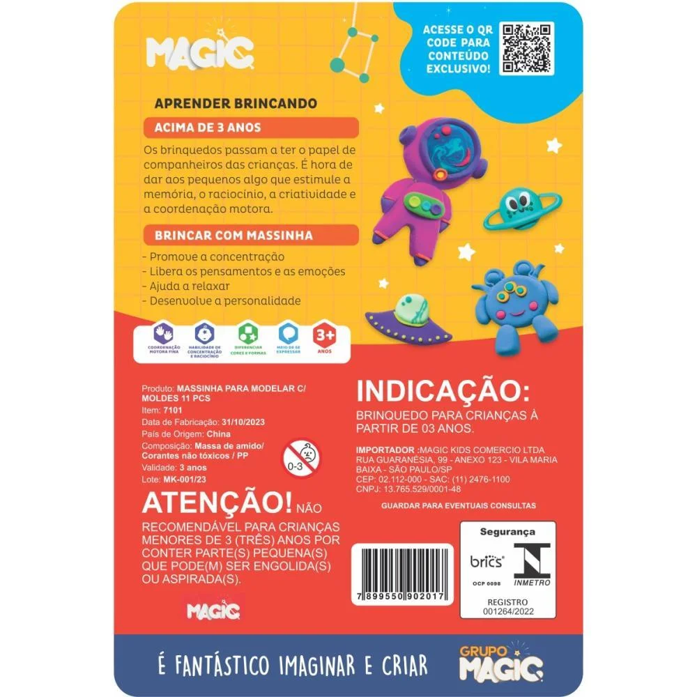 Massa Para Modelar Criativa Formas 11Pcs Molde E Brinque Magic Kids - imagem 4