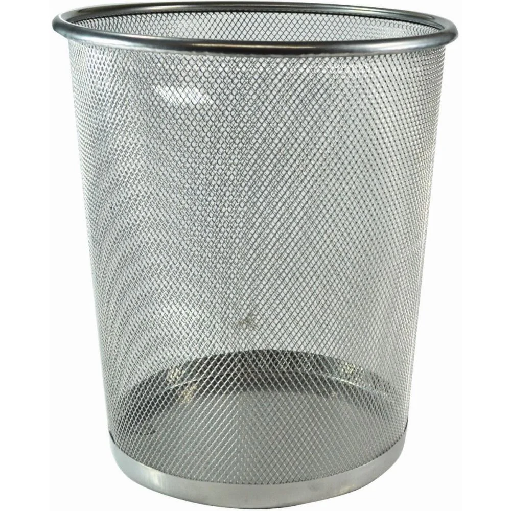 Lixeira Para Escritorio Aramado 8,5L Prata Kit - imagem 2