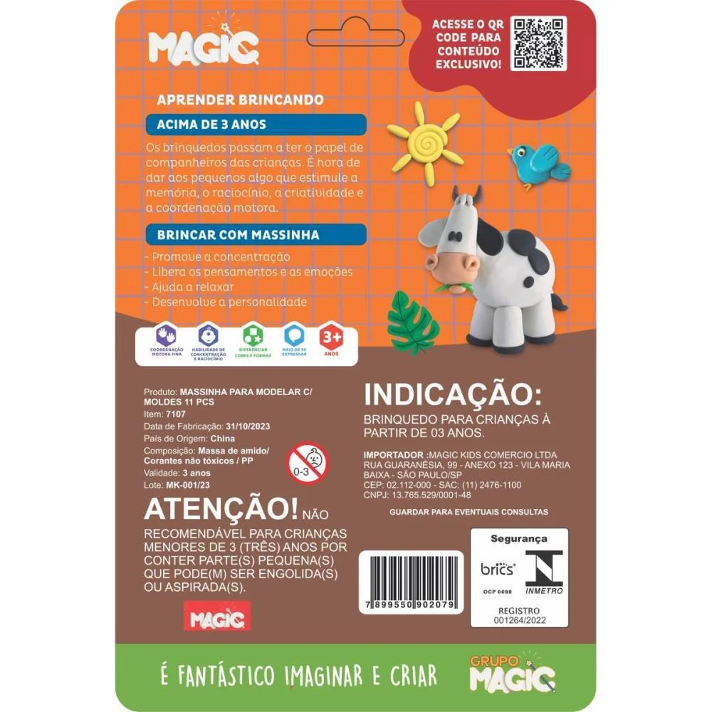 Massa Para Modelar Criativa Animais 11Pcs Molde E Brinque Magic Kids - imagem 4