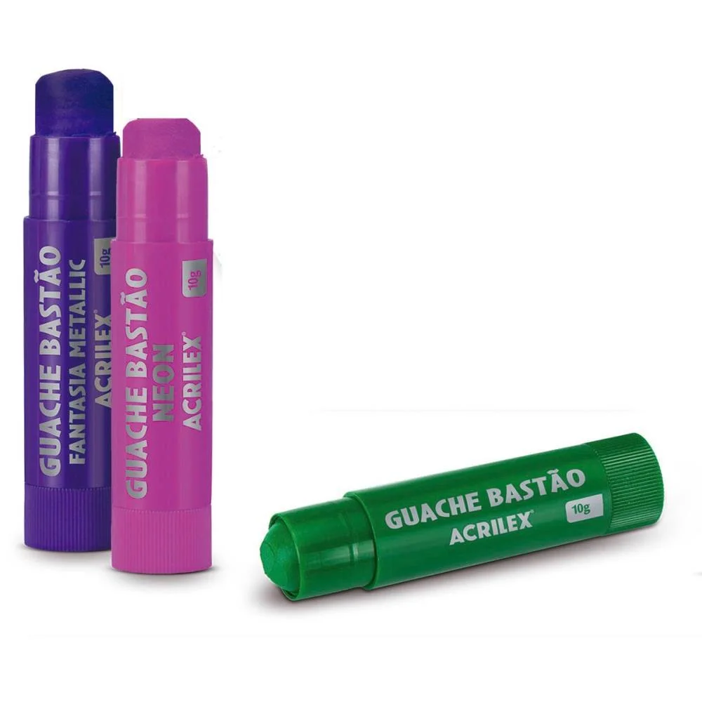 Tinta Guache Bastão Neon Com 06 Cores Acrilex (Estojo) - imagem 4