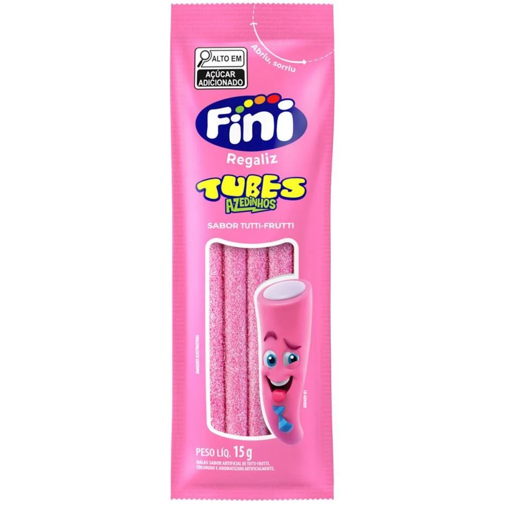 Doce Tubes Tutti Frutti Azedin.15G. Fini C/ 12 Unidades - imagem 4