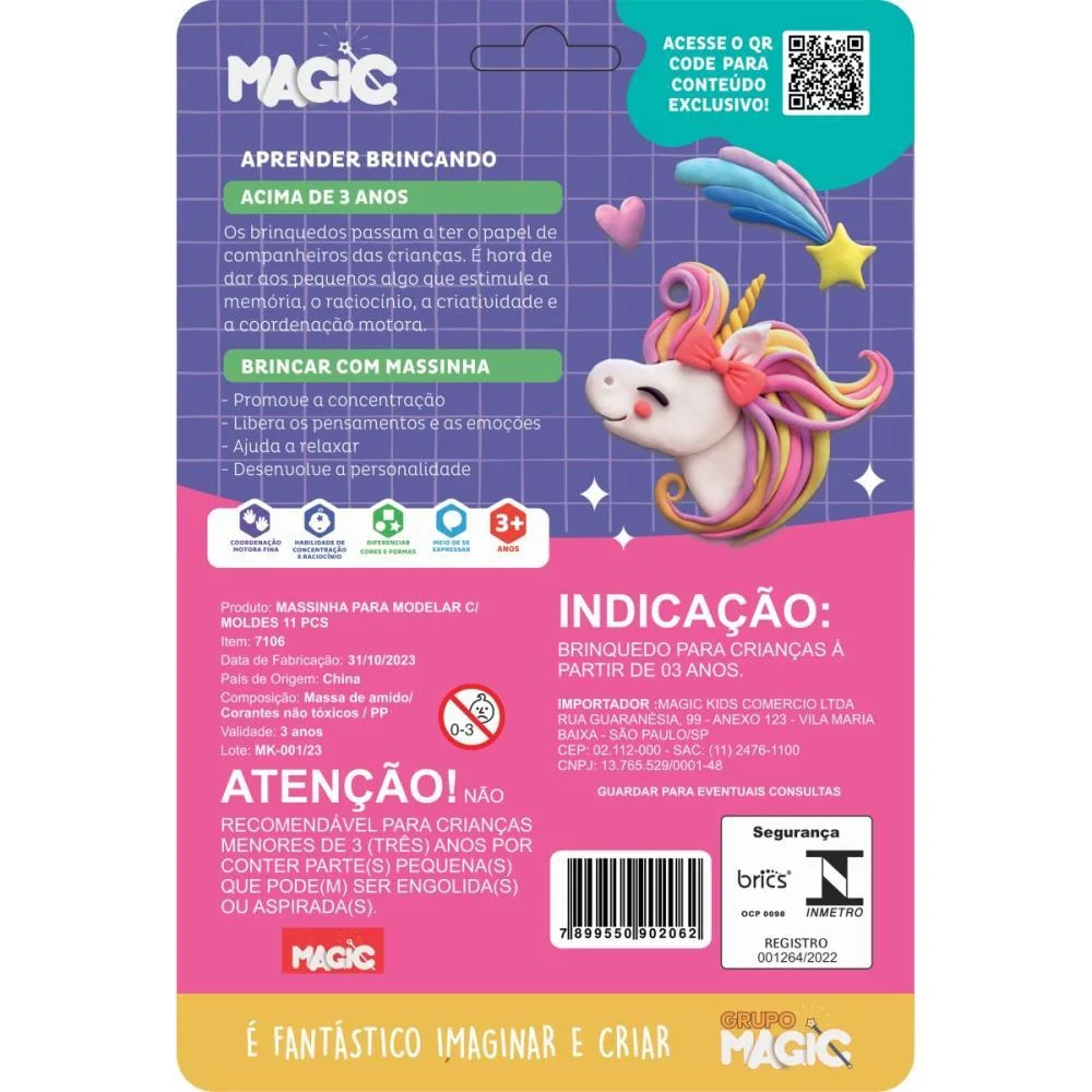 Massa Para Modelar Criativa Princesas 11Pcs Molde E Brinqu Magic Kids - imagem 4