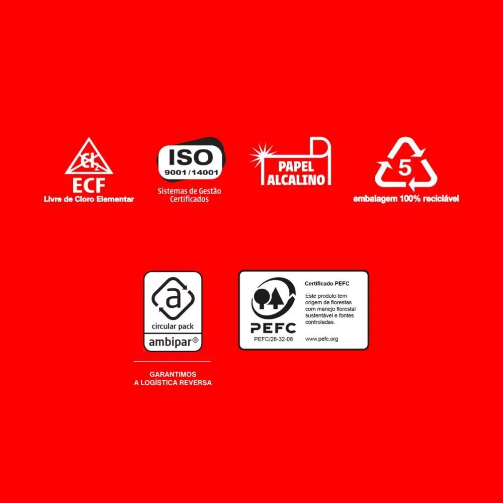 Papel Cartolina Branca Escolar 50X66Cm.140G. Chamex C/ 100 Unidades - imagem 8