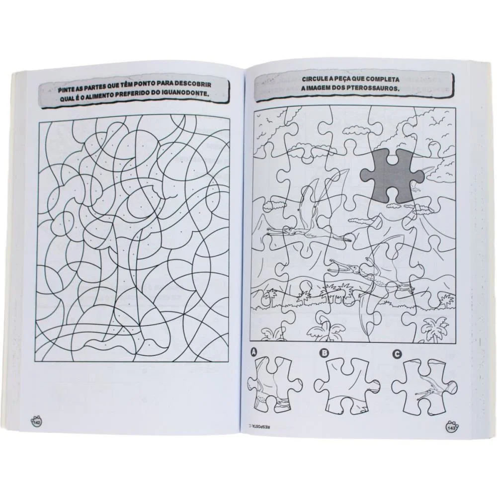 Livro Infantil Colorir 365 Atividades Dinossauros 288 Magic Kids - imagem 3