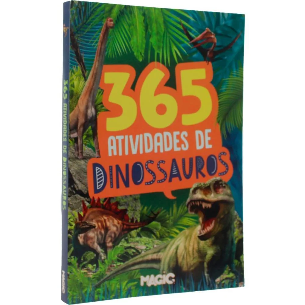 Livro Infantil Colorir 365 Atividades Dinossauros 288 Magic Kids - imagem 6